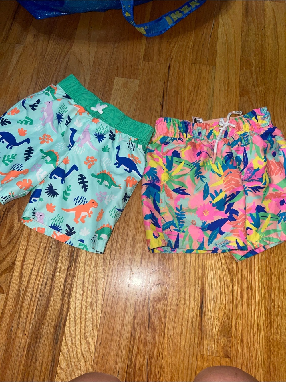 As is cat & Jack Bright Tropical & Dino Print Kids Swim Shorts - size 5t